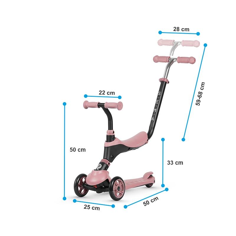QPlay Trotineta 5in1 Qplay Sema Roz - imaginea 8