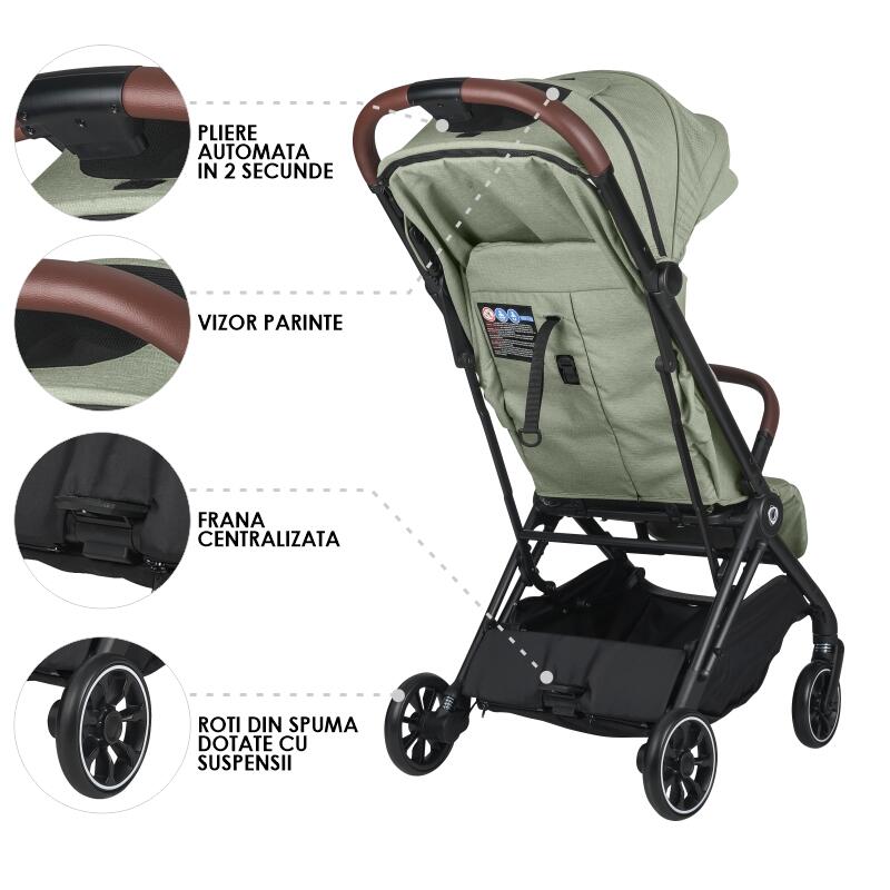 Coccolle Carucior sport cu pliere automata Coccolle Beyla Greenstone - imaginea 17