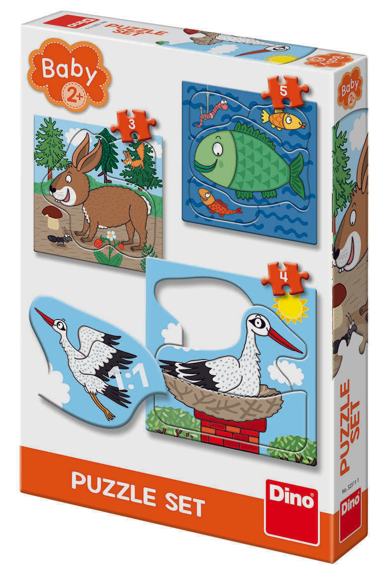 Baby Puzzle - Unde locuiesc animalele? (3,4 si 5 piese)