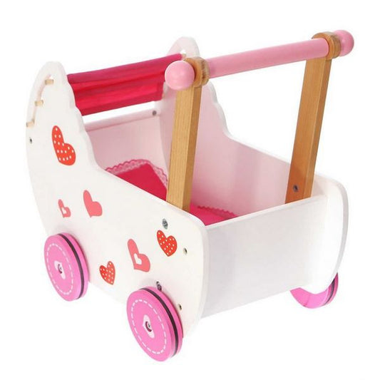 Carucior antemergator de papusi din lemn 2150 Ecotoys - Resigilat