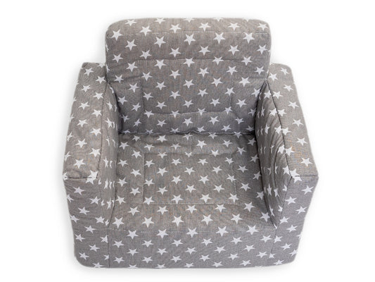 Fotoliu din burete pentru copii MyKids Stelute Gri