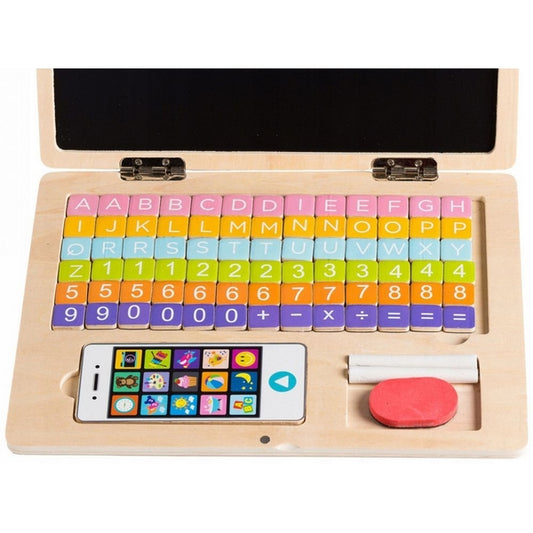 Laptop educational din lemn G068 Ecotoys
