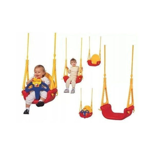 Leagan convertibil 3 în 1 Ecotoys SW-1421 - Rosu cu Galben