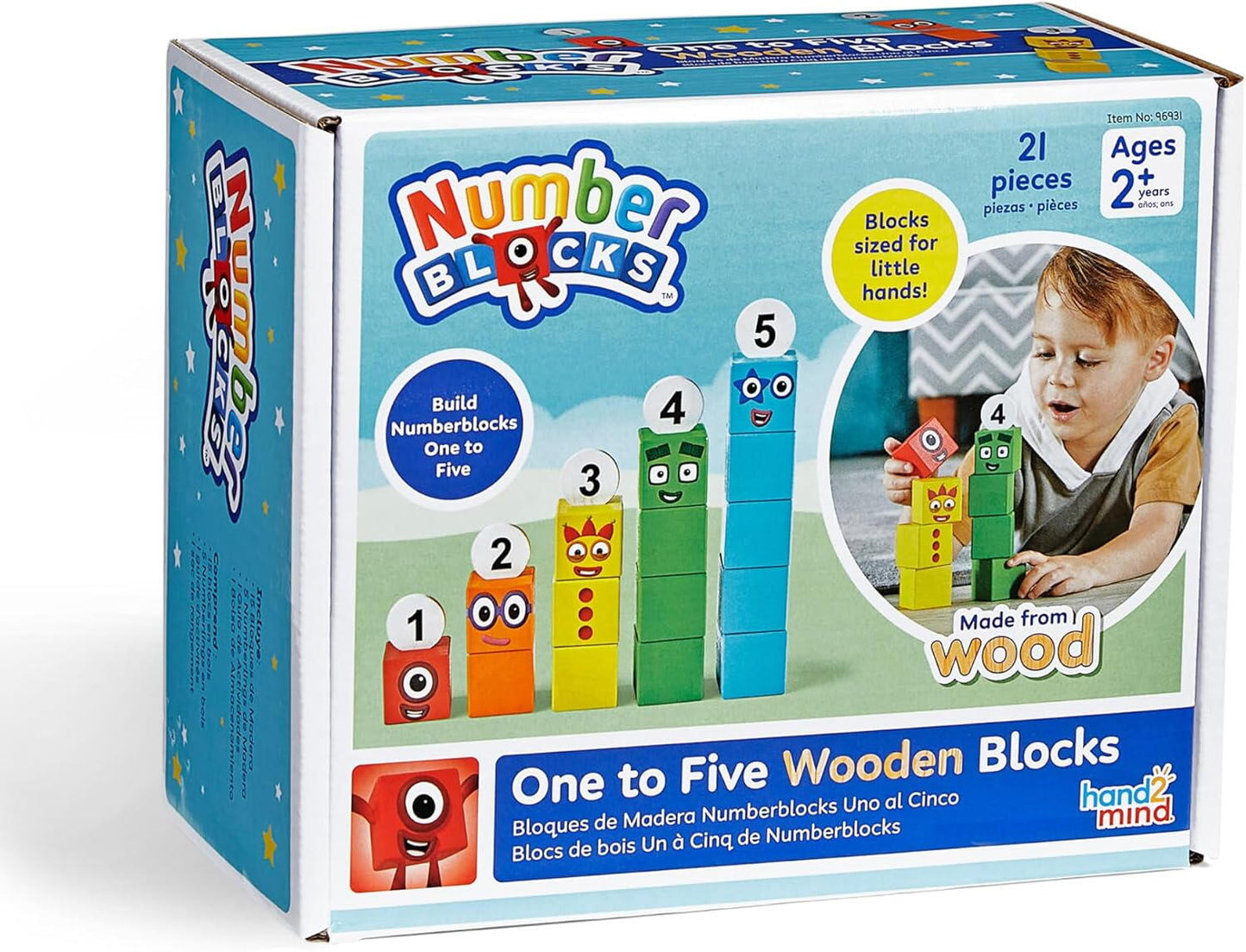Cuburi din lemn Numberblocks - De la 1 la 5