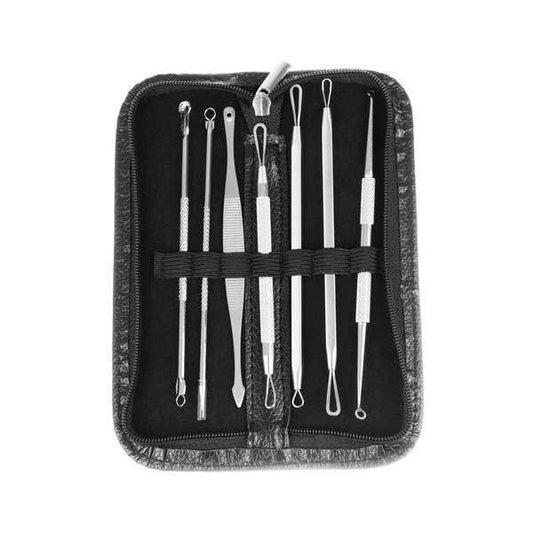 Set trusa cu 7 pensete profesionale cu 2 capete pentru extractie puncte negre Iso Trade MY45012