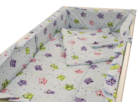 Lenjerie MyKids Mini Bufnite Blue 4+1 Piese 120x60