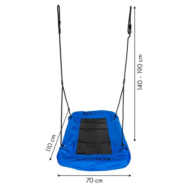 Leagan dreptunghiular Ecotoys BOC11070, albastru, 110 cm