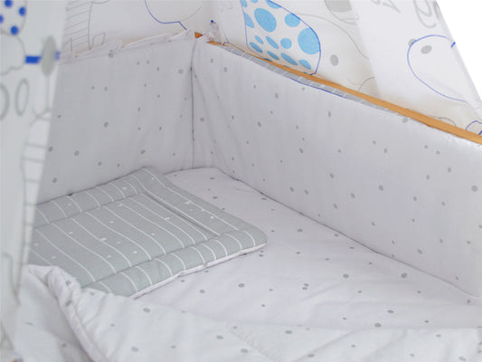 Lenjerie MyKids My Zoo Albastru 5 Piese 120x60 cm