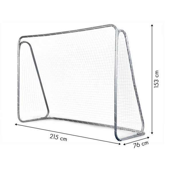 Poarta de fotbal 215 x 153 cm, argintie, DS58018