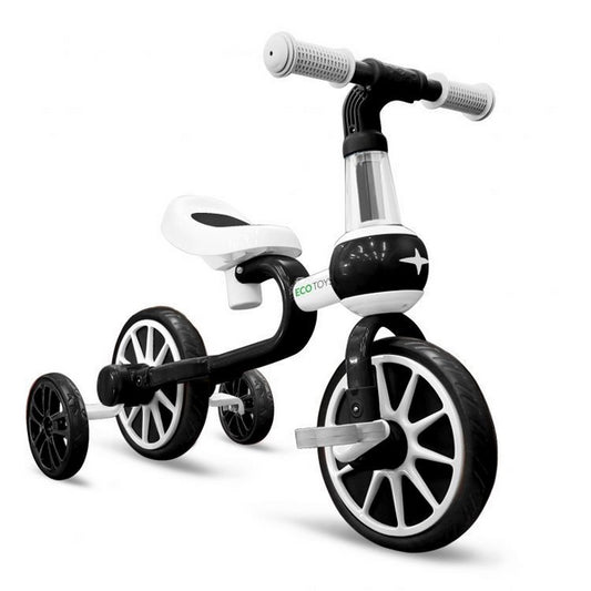Bicicleta cu roti ajutatoare Ecotoys LC-V1311 - Alb cu Negru