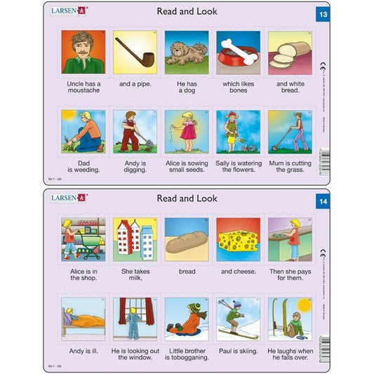 Set 10 Puzzle-uri Read and Look 11 -20 (EN), 10 piese Larsen LRRA6