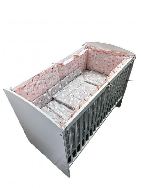 Lenjerie Dancing Bunny Gray-Pink 4+1 piese 120x60 cm
