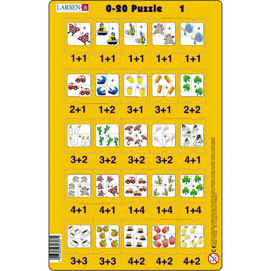 Set 16 Puzzle-uri 0 - 20, 25 Piese Larsen LRP47