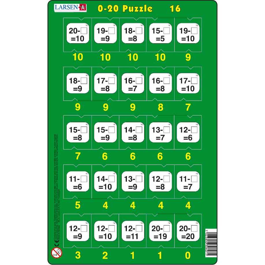 Set 16 Puzzle-uri 0 - 20, 25 Piese Larsen LRP47