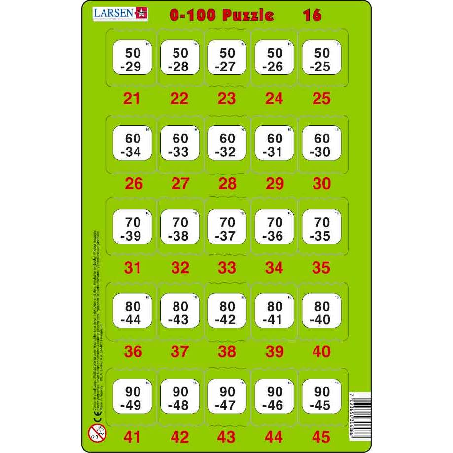 Set 16 Puzzle-uri 0 - 100, 25 Piese Larsen LRP48
