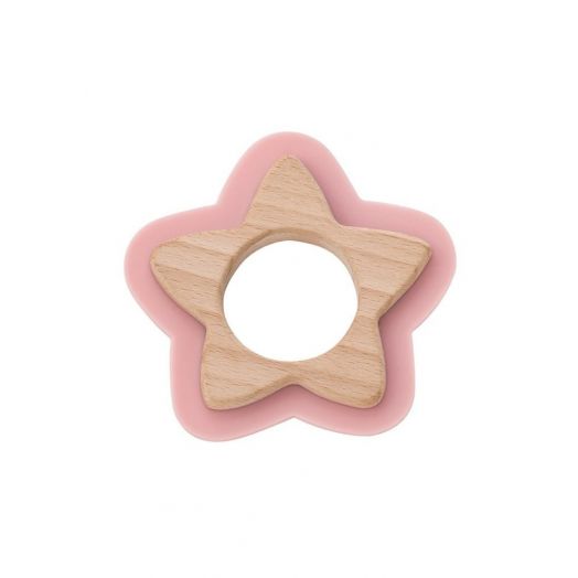 Jucarie naturala pentru dentitie Star Roz Saro Baby