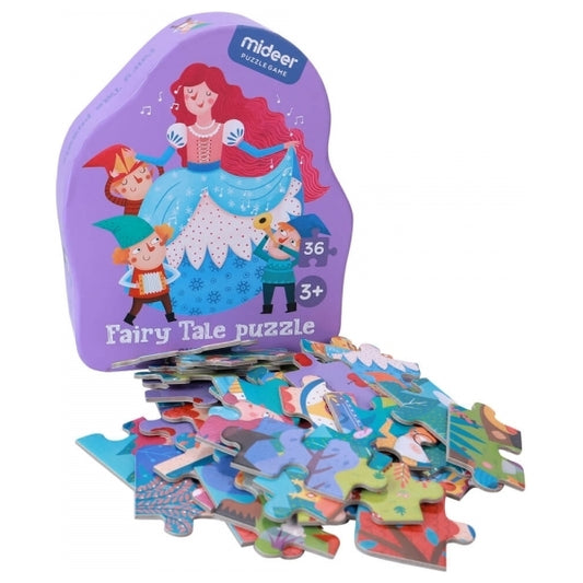 Puzzle poveste – Alba ca zapada, 36 piese Mideer MD3059