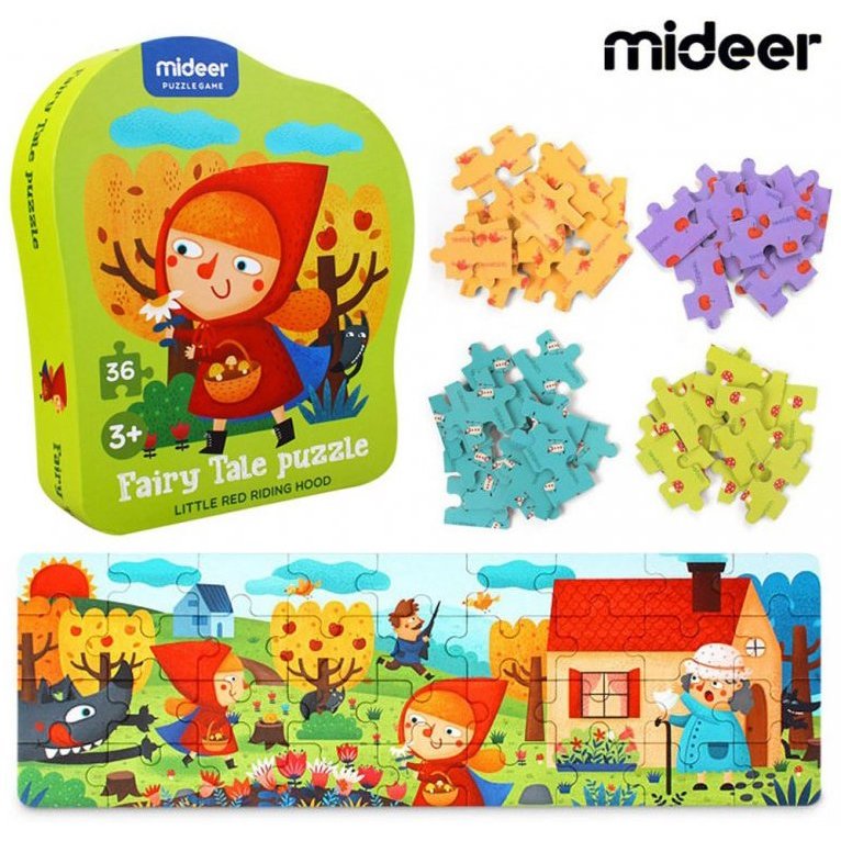 Puzzle poveste – Scufita rosie, 36 piese Mideer MD3061