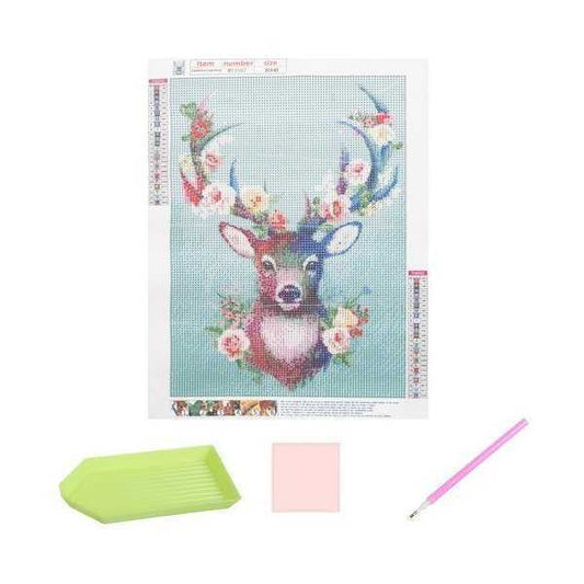 Set creativ cu diamante rotunde Diamond Painting 40x30 cm Caprioara Iso Trade MY17810