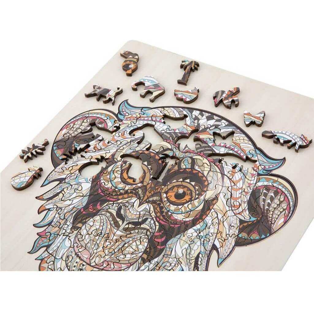 Puzzle Lemn Maimuta, 133 piese, 30x22.5 cm Grafix GR400073