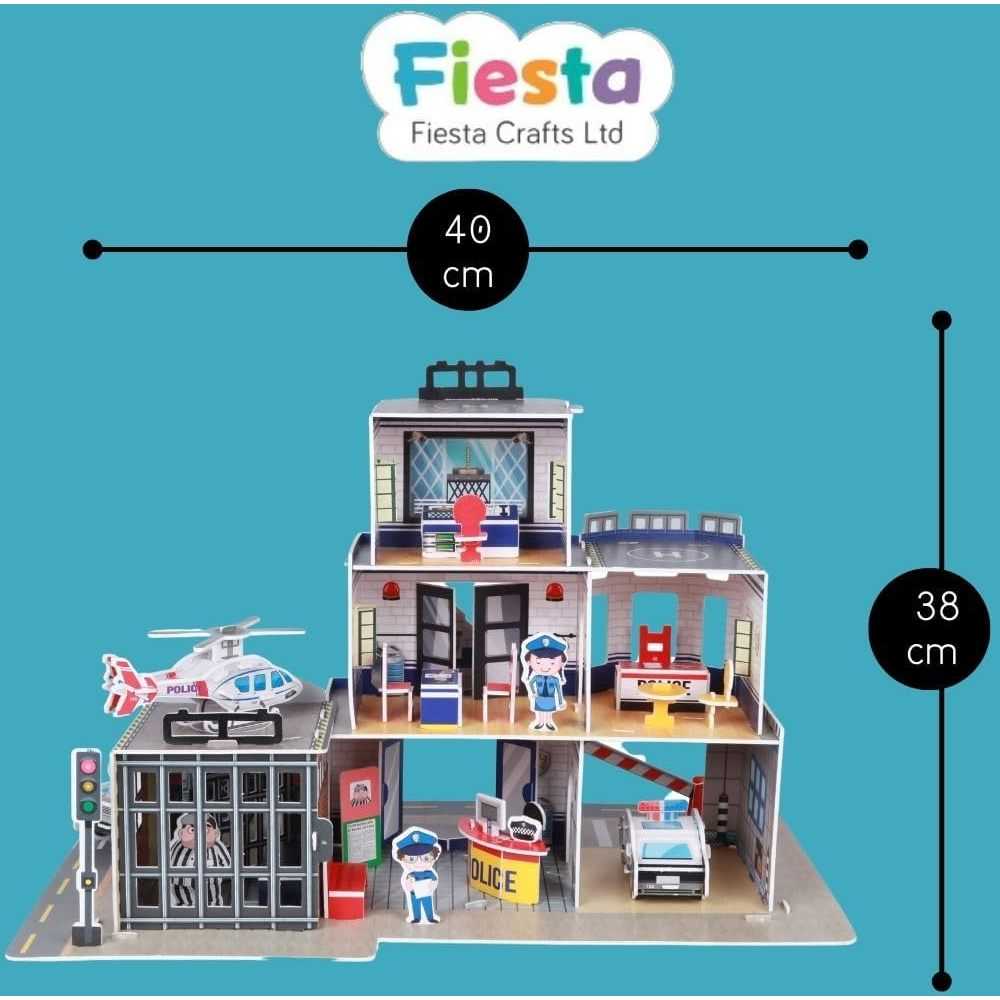 Set constructie puzzle 3D - Statie de politie Fiesta Crafts FCT-3058