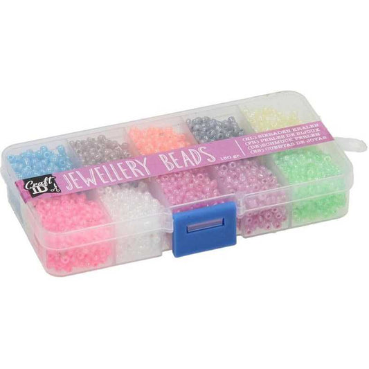 Cutie cu margele, 14x8 cm, 10 culori Grafix GRCR1403-GE