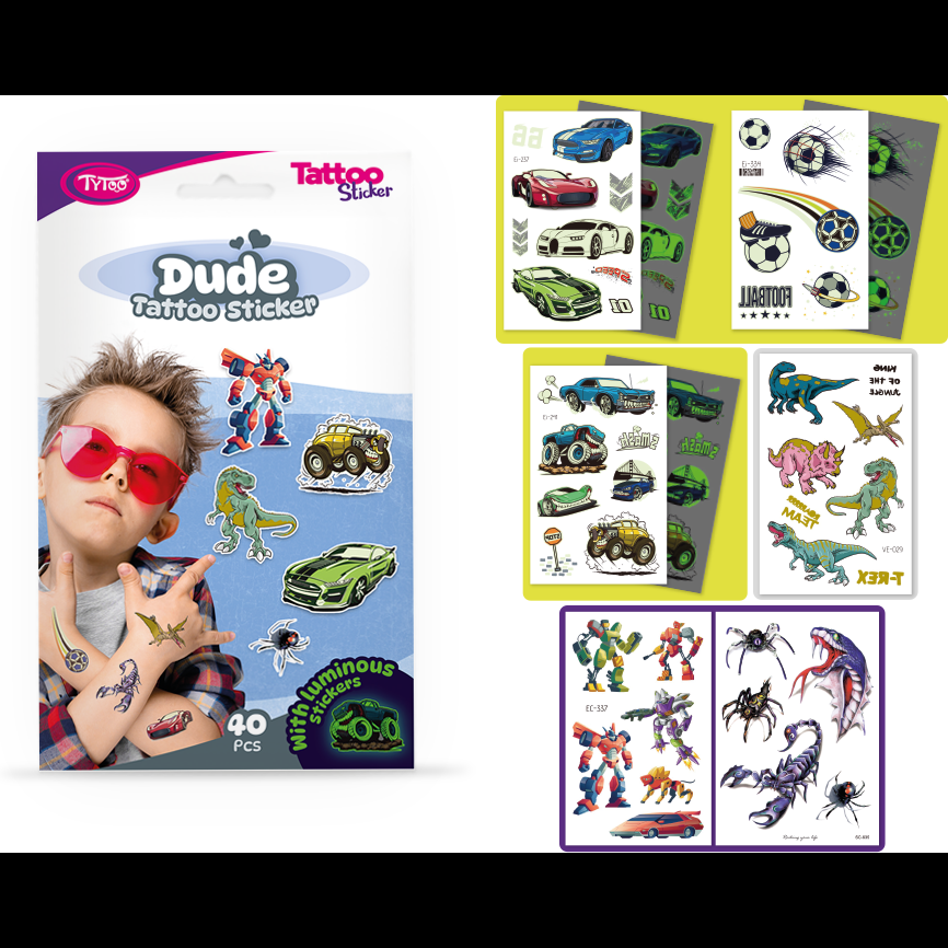 Set 40 tatuaje temporare tip autocolante Baieti Tytoo KOPXX1800013