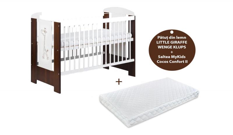 KLUPS Patut KLUPS Little Giraffe Wenge + Saltea 10 MyKids Confort II