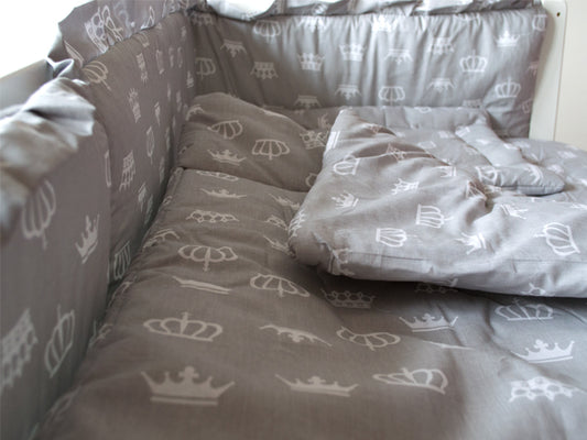 Lenjerie MyKids Coronite Gri 4 Piese 120x60