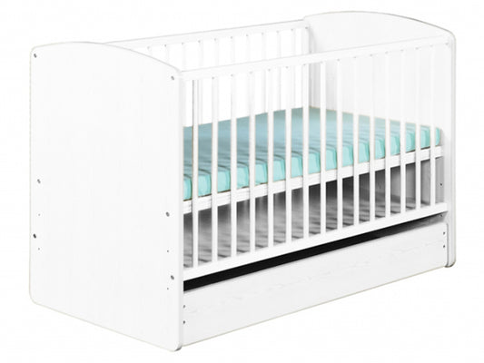 Patut cu sertar KLUPS Karolina II Alb + Saltea 12 MyKids Confort II