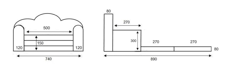 Canapea extensibila Klups catifea beige V110