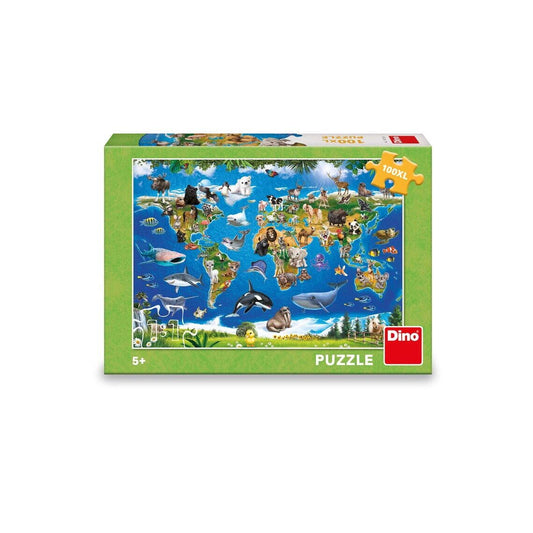 Puzzle XL - Harta animalelor (100 piese)