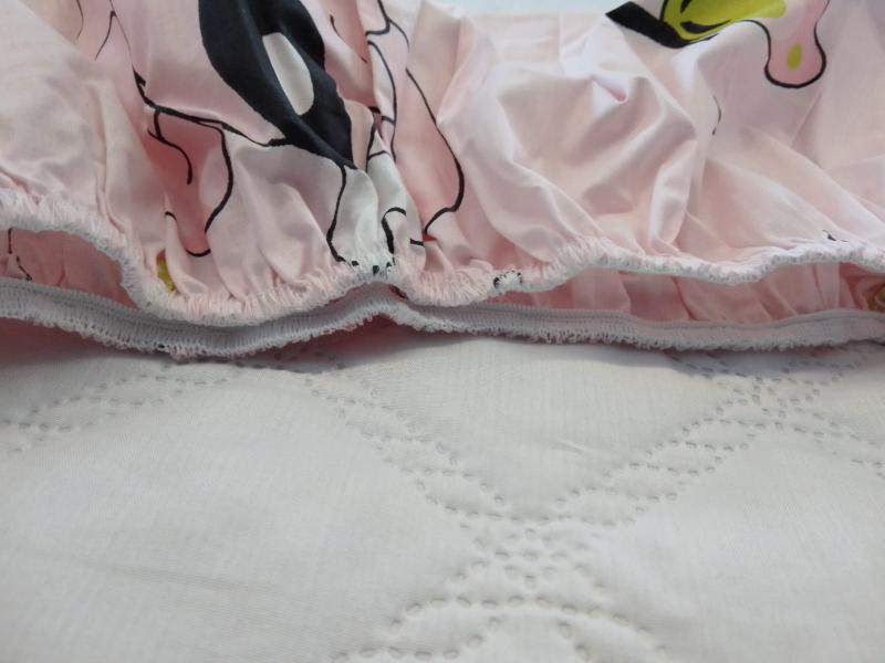 Cearcaf Imprimat Roz cu Elastic 120X60cm