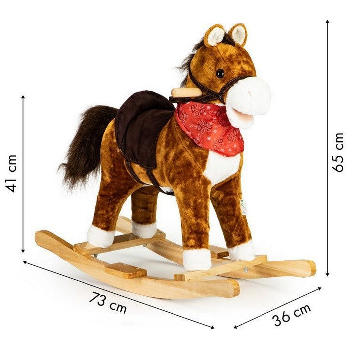 Calut balansoar cu sunete si coada in miscare Ecotoys XL-106 - Maro