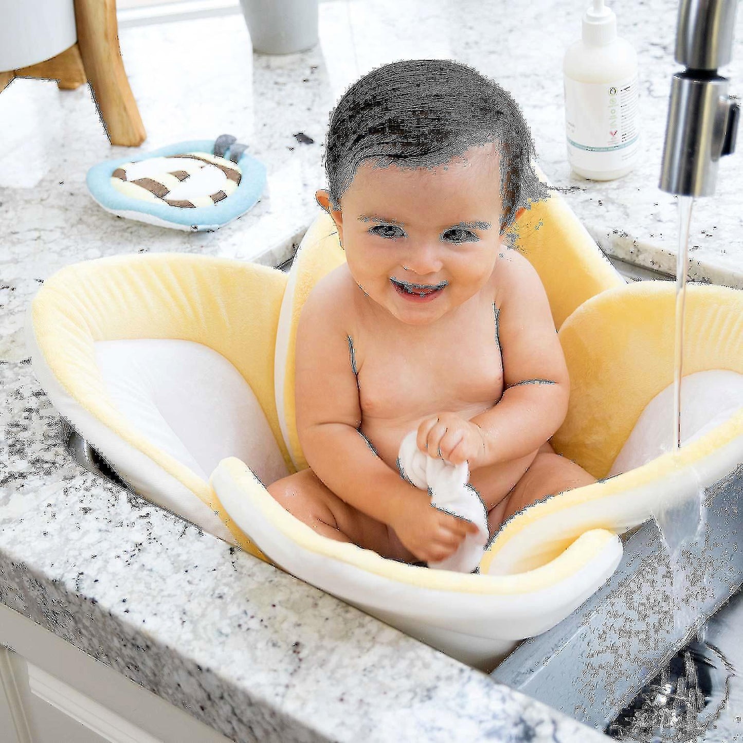 BloomingBath Cadita de plush si salteluta de joaca Lotus BloomingBath BB105L - imaginea 6