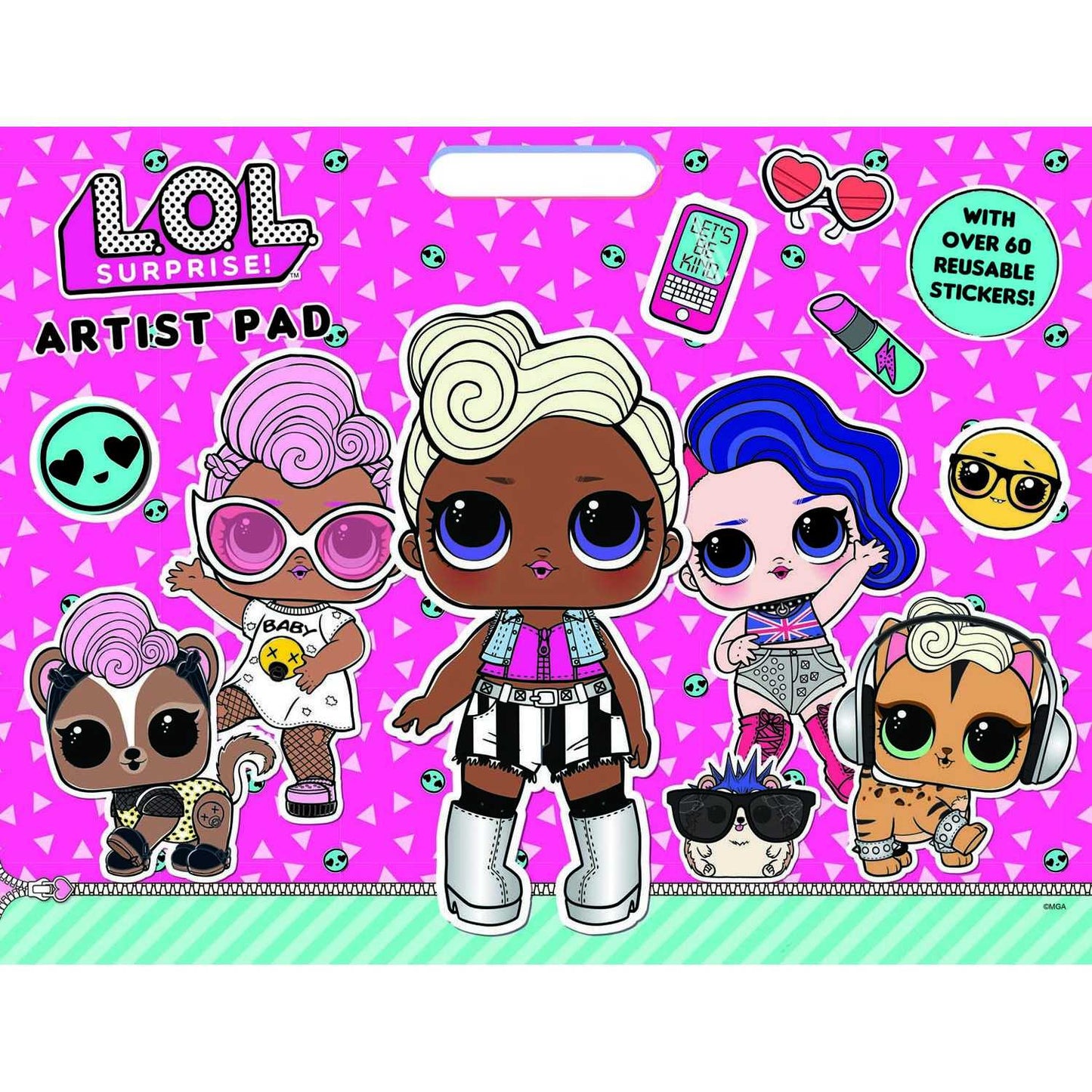 Bloc de colorat LOL Surprise Artist Pad cu stickere Alligator AB3072LOLAR2