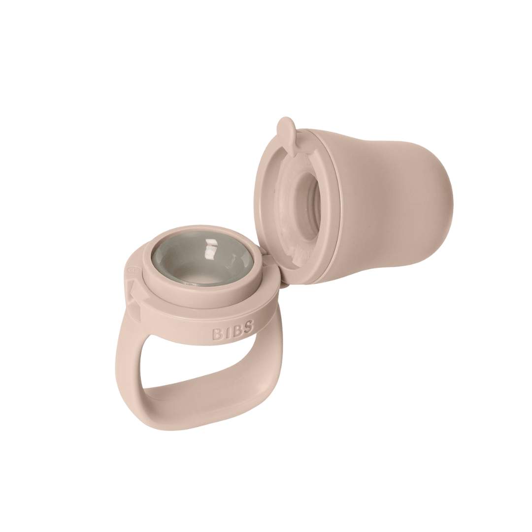BIBS - Dispozitiv de hranire Baby Feeder cu 2 tetine din silicon, Blush