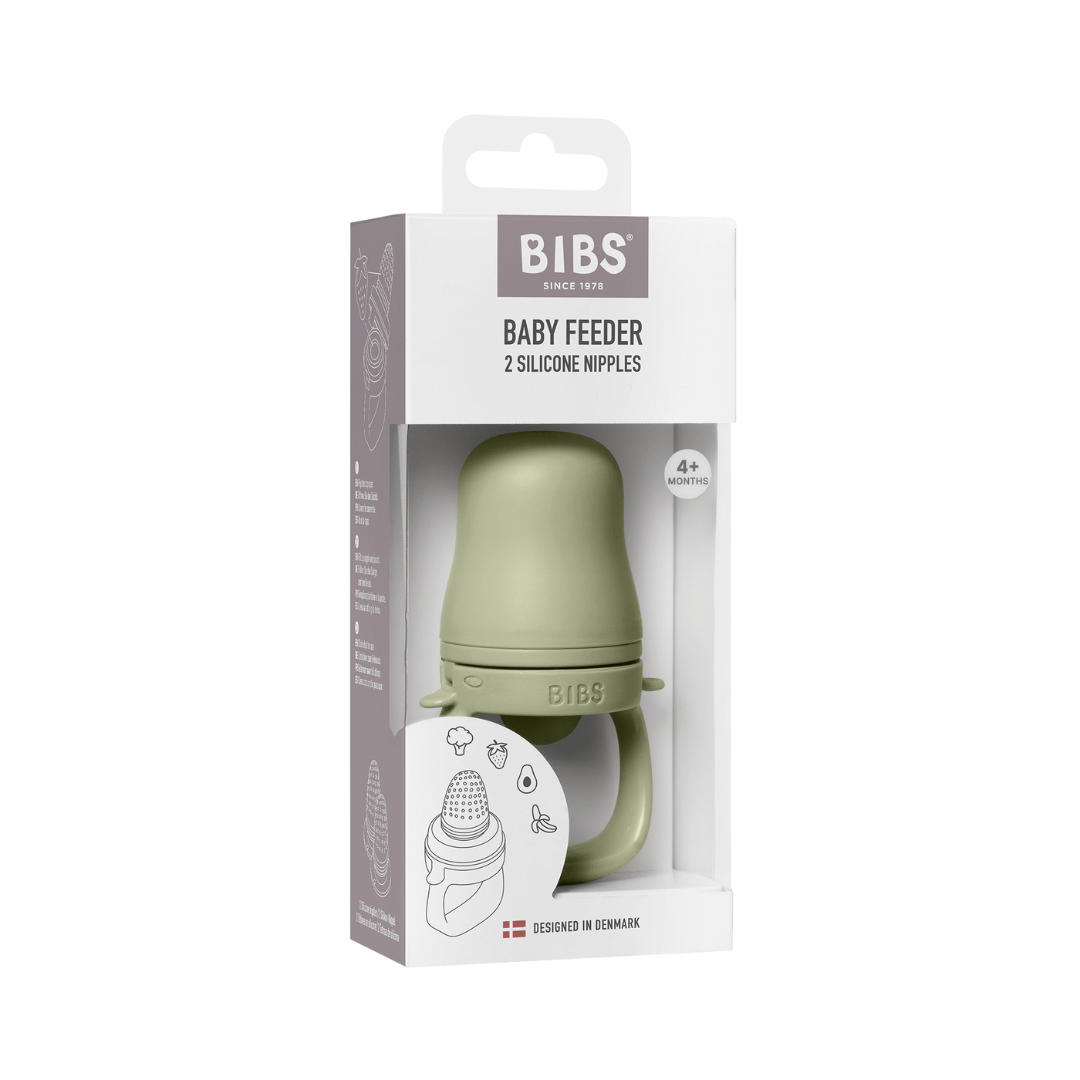 BIBS - Dispozitiv de hranire Baby Feeder cu 2 tetine din silicon, Sage