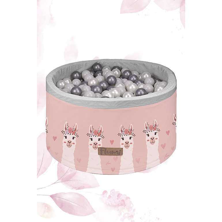 Piscina Uscata Pentru Copii Lama Roz 90X40cm cu 200 bile incluse Flumi FM3302968
