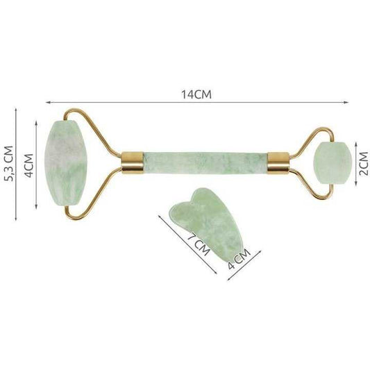 Set rola jad si Gua Sha pentru masaj facial Iso Trade MY367