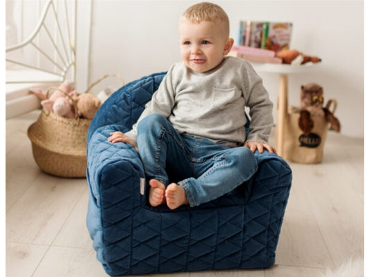 Fotoliu copii Klups Velvet Albastru Marin V105