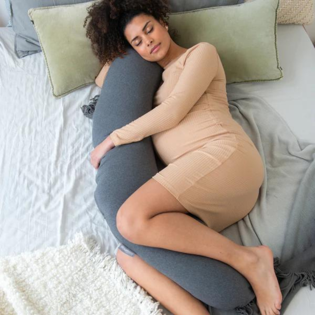Doomoo Perna mare pentru gravide si bebelusi 3 in 1, bumbac organic Buddy Chine Anthracite - imaginea 8
