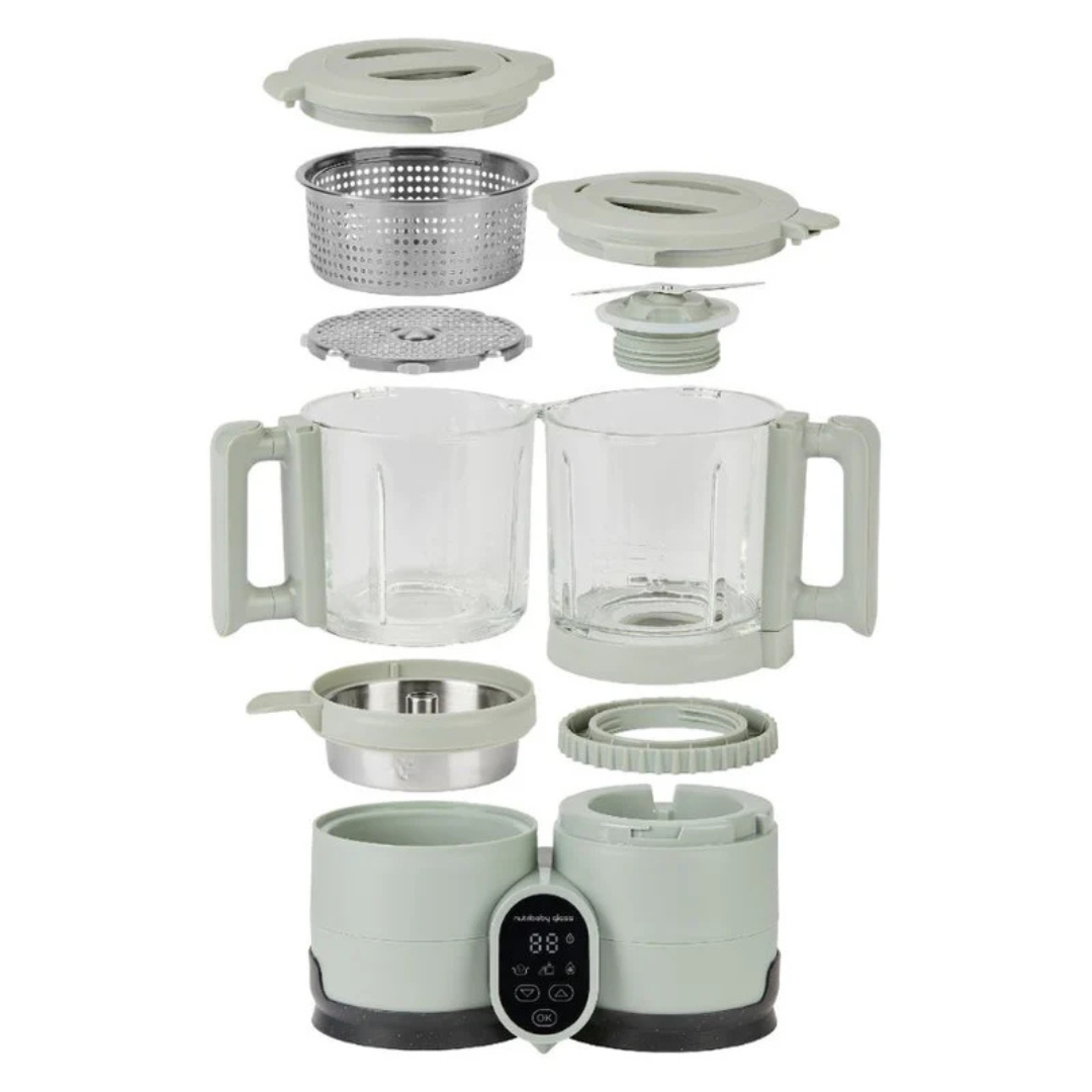 Babymoov Robot multifunctional Nutribaby Glass 4 in 1 din sticla si otel inoxidabil Celadon Green - imaginea 5