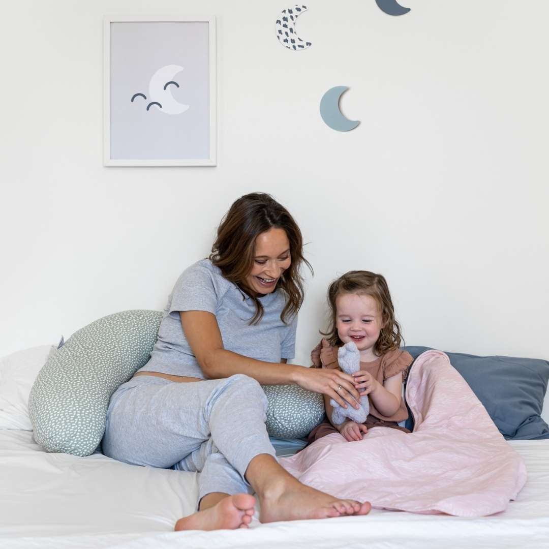 Doomoo Perna mare pentru gravide si bebelusi 3 in 1, bumbac organic Buddy Cloudy Kaki - imaginea 7