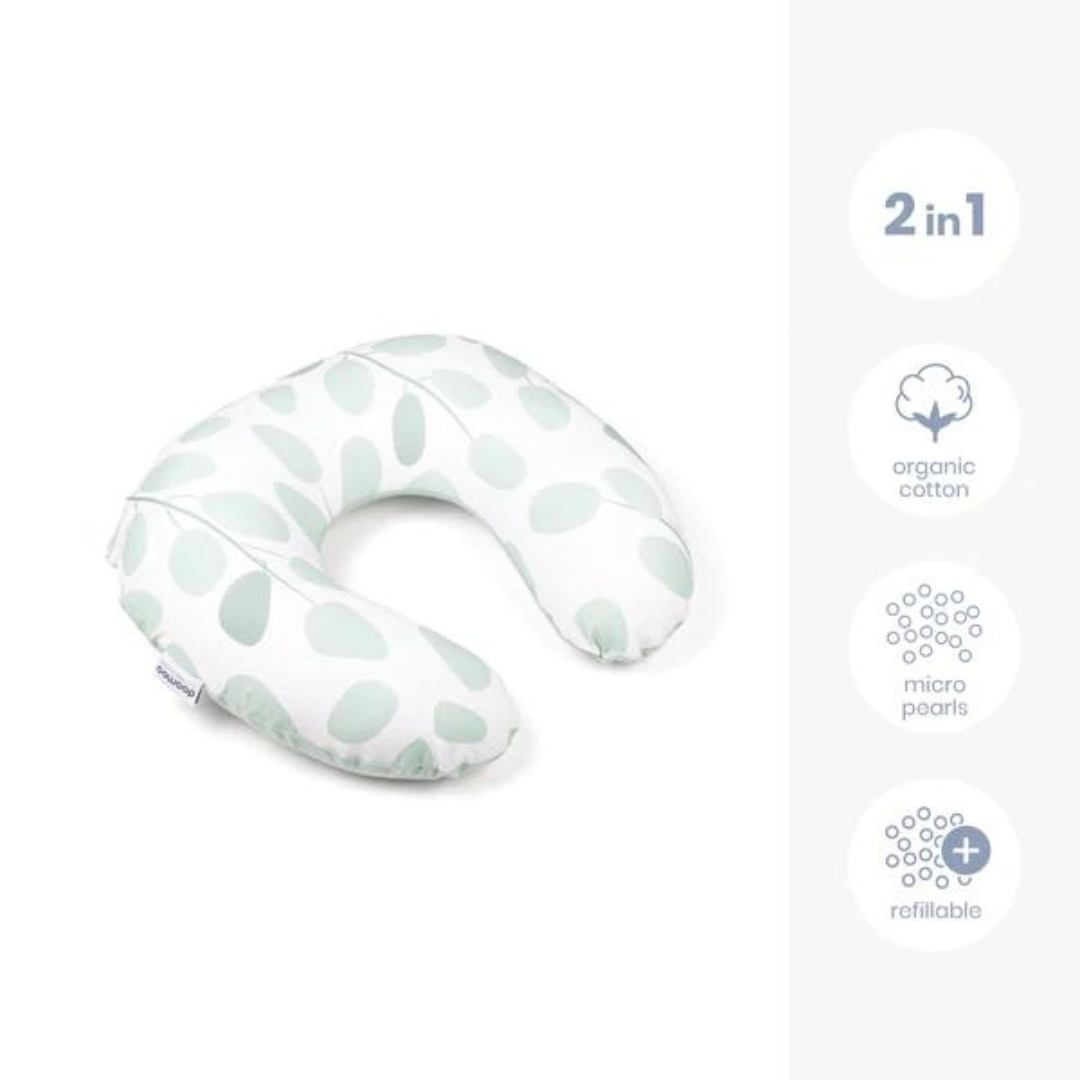 Doomoo Perna pentru alaptat 2 in 1 Softy Leaves Aqua Green - imaginea 6