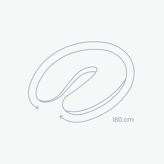 Doomoo - Perna mare pentru gravide si bebelusi 3 in 1, bumbac organic Buddy Light Grey