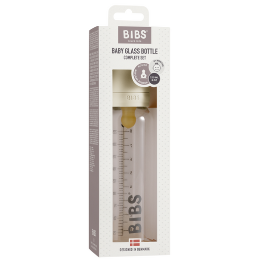 BIBS - Set complet biberon din sticla anticolici, 225 ml, Ivory