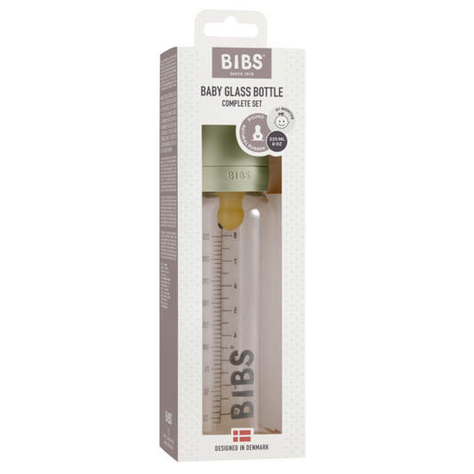 BIBS - Set complet biberon din sticla anticolici, 225 ml, Sage