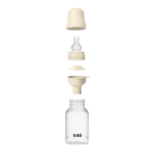 BIBS - Set complet biberon anticolici PP fara BPA, 150 ml, Silicon, Ivory