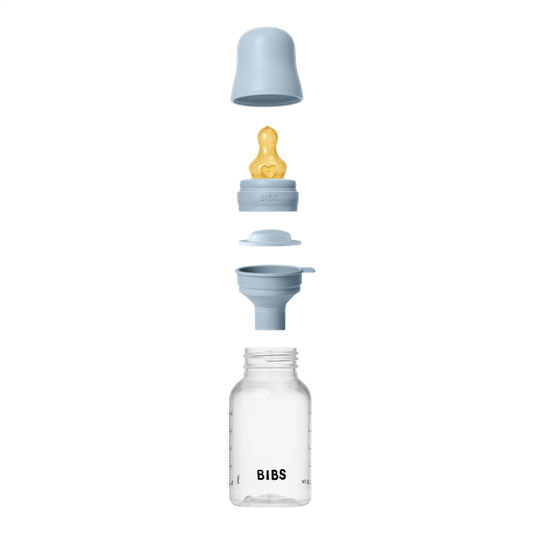 BIBS - Set complet biberon anticolici PP fara BPA, 150 ml, Latex, Baby Blue